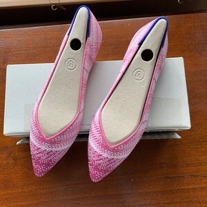 Rothy’s The Point in Pink Plaid Size 8 NWB